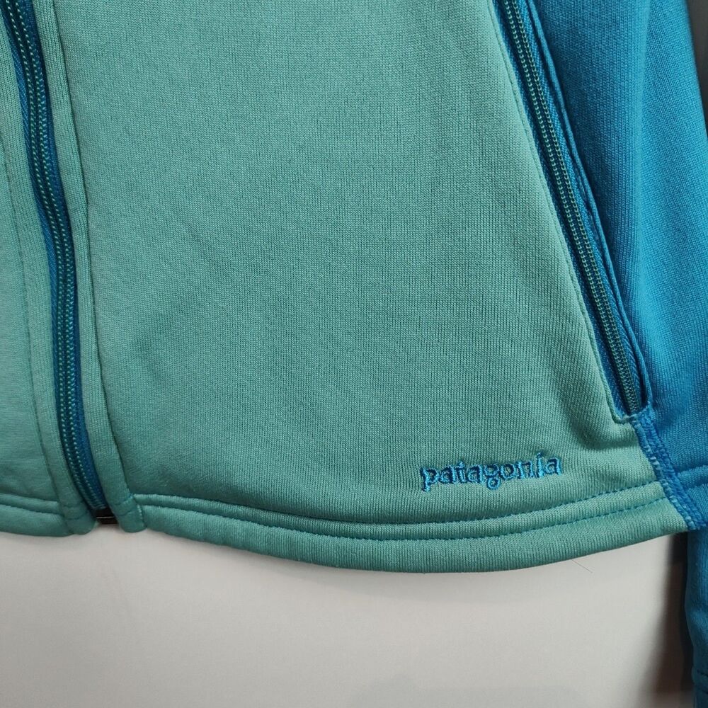 Patagonia Full-Zip Hoodie Sweatshirt Women's S Blue/Blue Long Slvs Thumb Holes - Picture 6 of 9